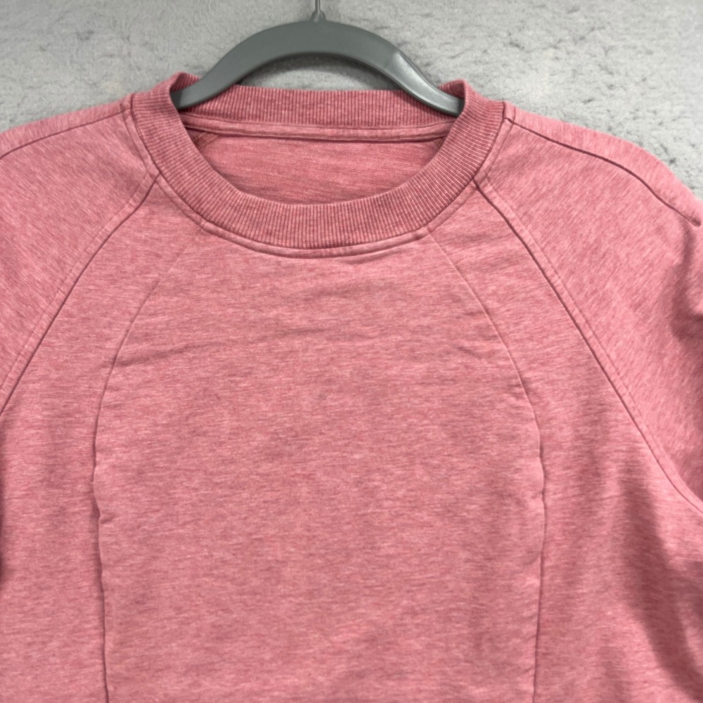 Lululemon Sweatshirt Women 8 Pink Heather Raglan Scuba Crew Athleisure Pullover - Picture 2 of 11